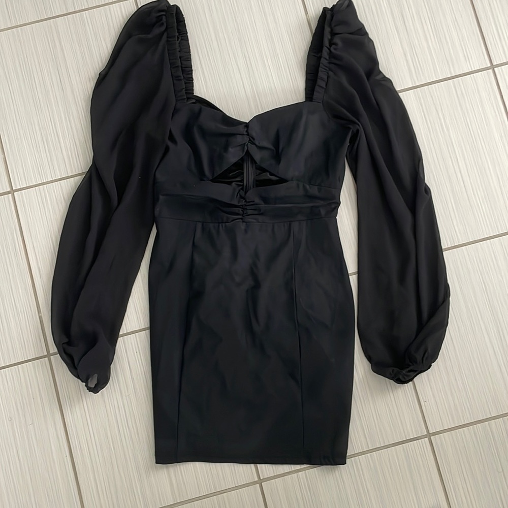 Showpo Black long sleeve dress